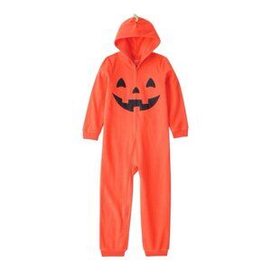 Carter's Size 4T Halloween Jack-O-Lantern Fleece Hooded Zip-Up 1-Piece Pajama